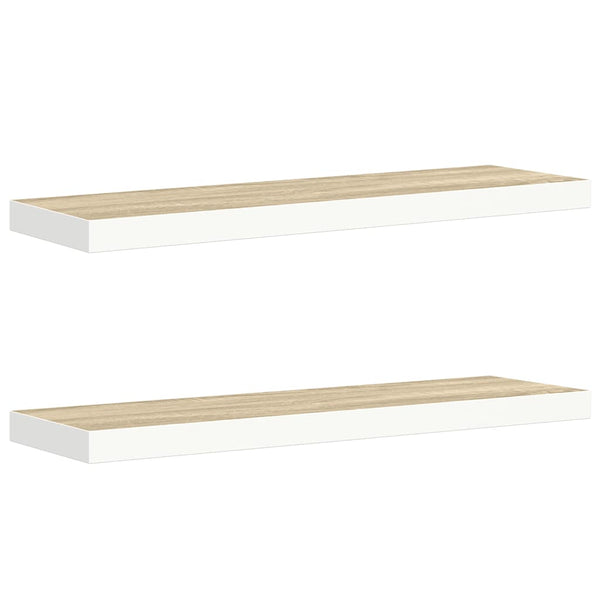 Schweberegale Eiche & Weiß, 2er Set