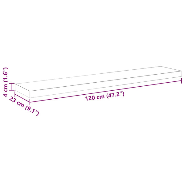 Wandregal Eiche Optik Weiß 120cm