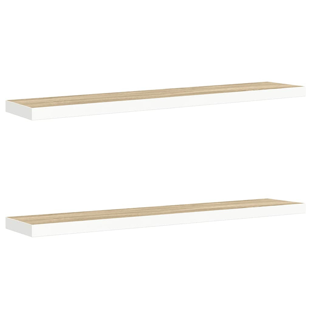 vidaXL Étagères murales 2 pcs Aspect chêne et blanc 120x23,5x3,8 cm MDF