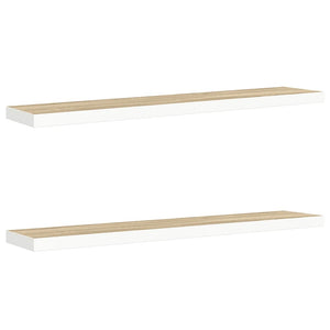 Schweberegale 2er Set Eiche & Weiß 120cm