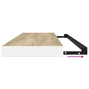 Schweberegale 2er Set Eiche & Weiß 120cm