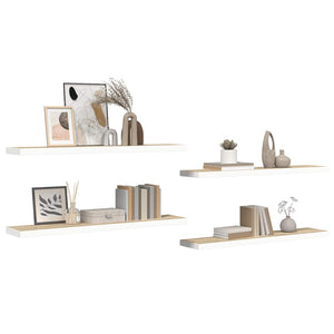Eiche Schweberegale, 4er Set, 120cm