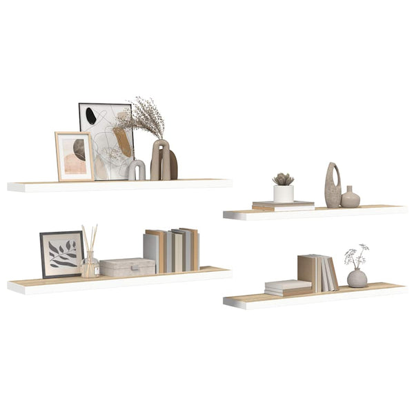Eiche Schweberegale, 4er Set, 120cm