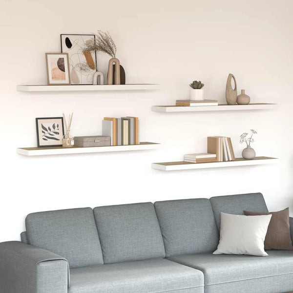 Eiche Schweberegale, 4er Set, 120cm