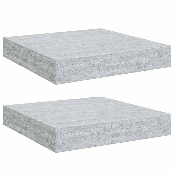Betongraue Schweberegale, 2er-Set