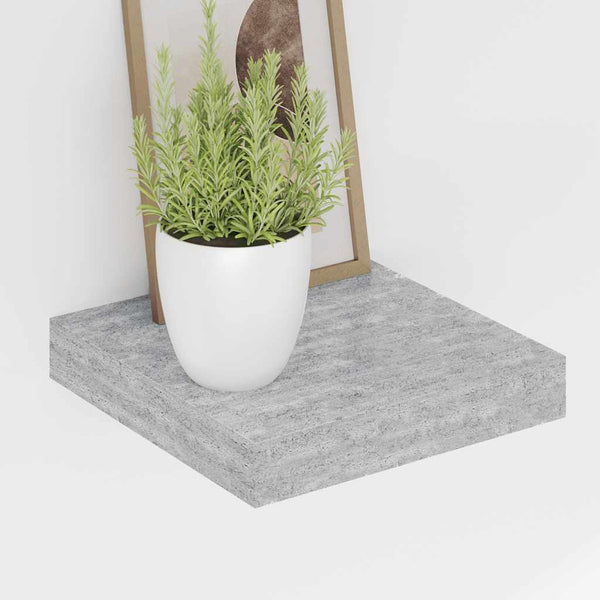 Betongraue Schweberegale, 2er-Set