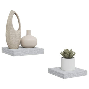 Betongraue Schweberegale, 2er-Set
