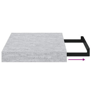 Betongraue Schweberegale, 2er-Set