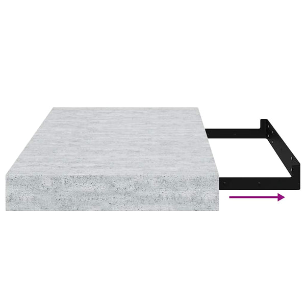 Betongraues Schweberegal, 40 cm