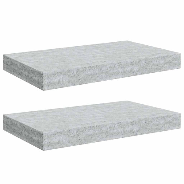 Betongraue Schweberegale, 2er-Set