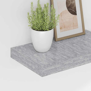 Betongraue Schweberegale, 2er-Set