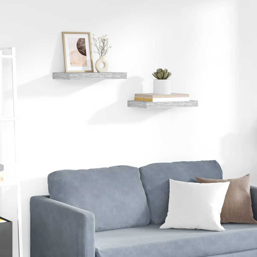 vidaXL Étagères flottantes 2 pcs Gris béton 40x23x3,8 cm MDF