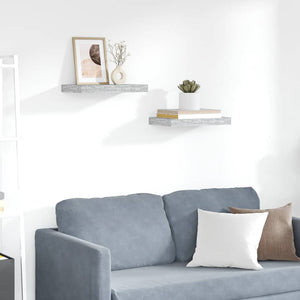 Betongraue Schweberegale, 2er-Set