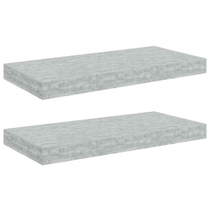 Betongraue Schweberegale, 2er Set