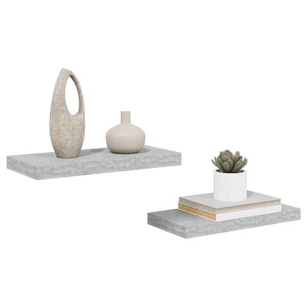 Betongraue Schweberegale, 2er Set