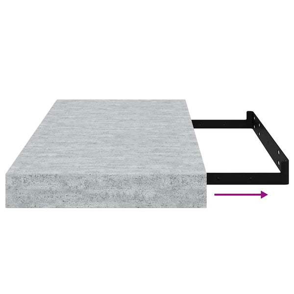 Schweberegale 4er Set Betongrau 50 cm