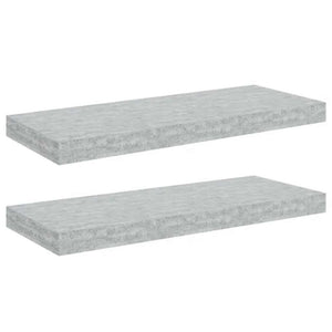 Betongraue Schweberegale, 2er-Set
