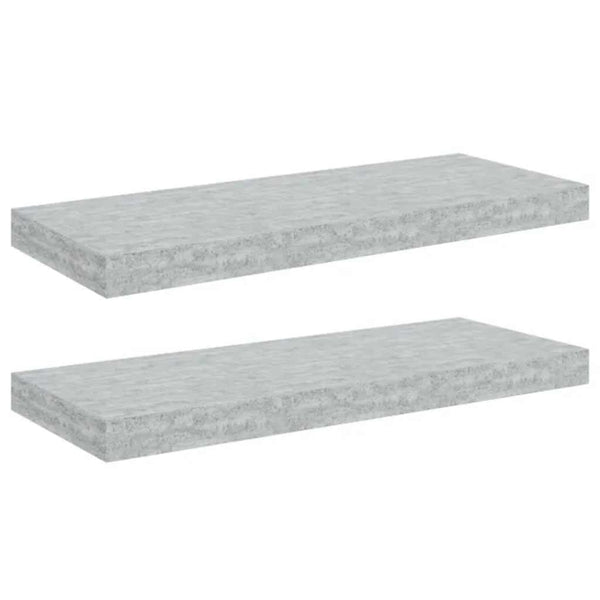 Betongraue Schweberegale, 2er-Set