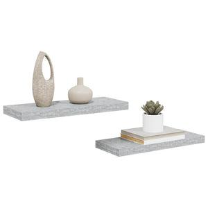 Betongraue Schweberegale, 2er-Set