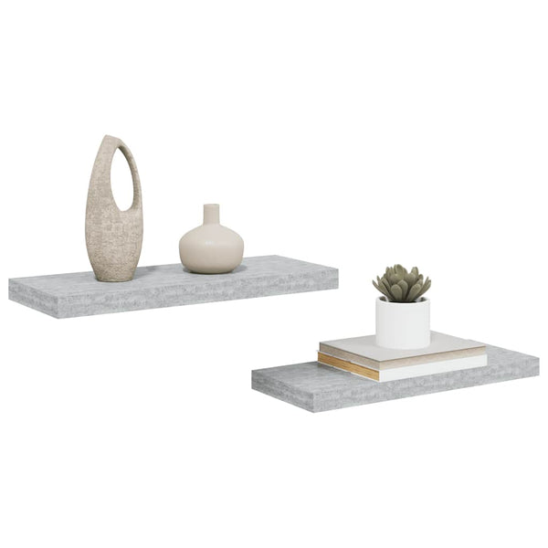 Betongraue Schweberegale, 2er-Set