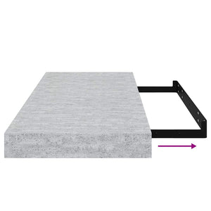 Betongraue Schweberegale, 2er-Set