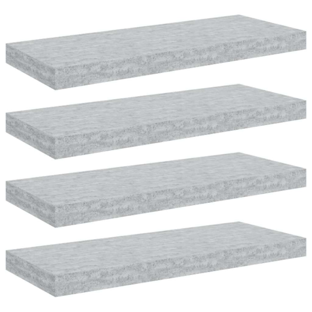 Betongraue Schweberegale, 4er Set