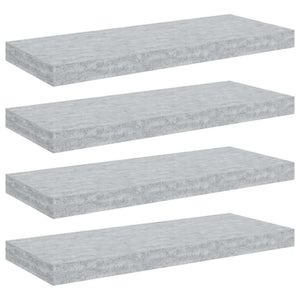 Betongraue Schweberegale, 4er Set