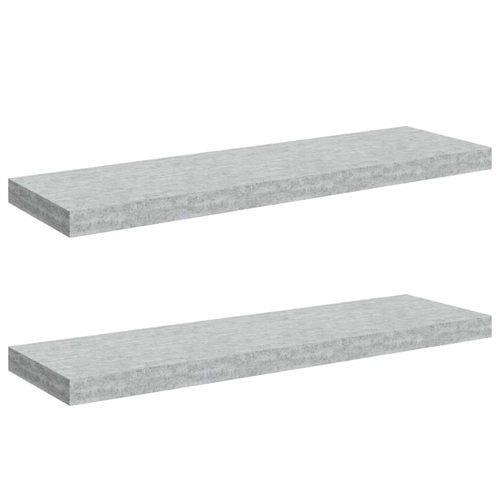 Betongraue Schweberegale, 80 cm, 2er-Set