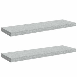 Betongraue Schweberegale, 80 cm, 2er-Set
