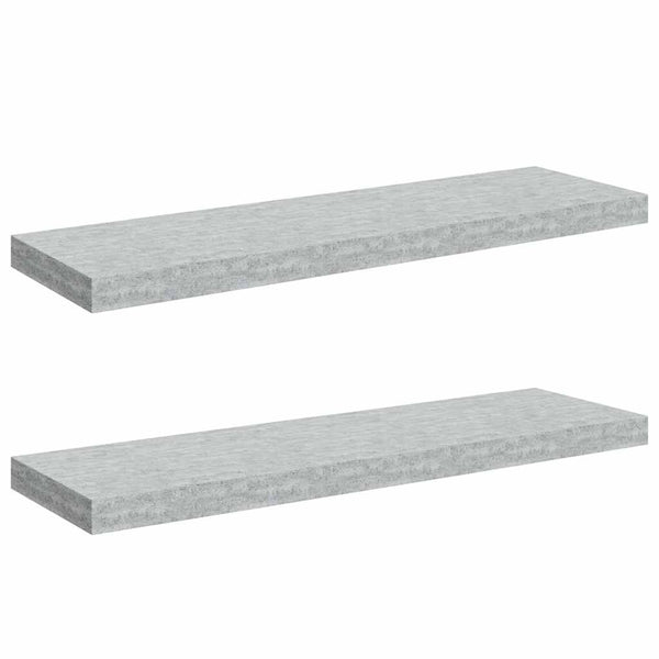 Betongraue Schweberegale, 80 cm, 2er-Set