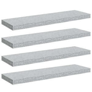 Betongraue Schweberegale, 4er-Set, 80 cm