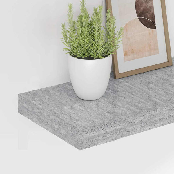 Betongraue Schweberegale, 4er-Set, 80 cm