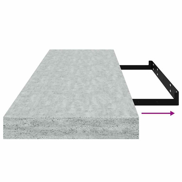 Schweberegal Betongrau 90cm