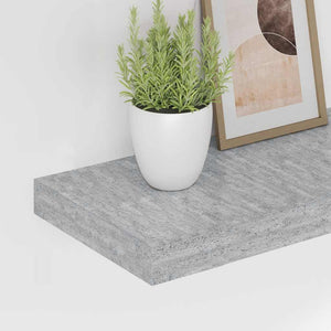 Betongraue Schweberegale, 2er Set