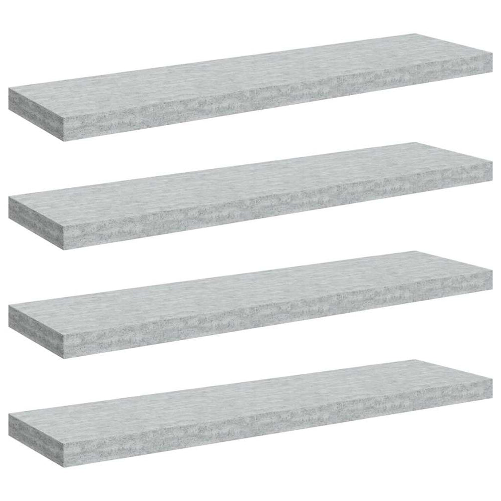 Betongraue Schweberegale, 4er-Set – 90 cm