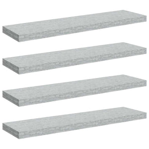 Betongraue Schweberegale, 4er-Set – 90 cm