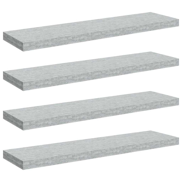 Betongraue Schweberegale, 4er-Set – 90 cm
