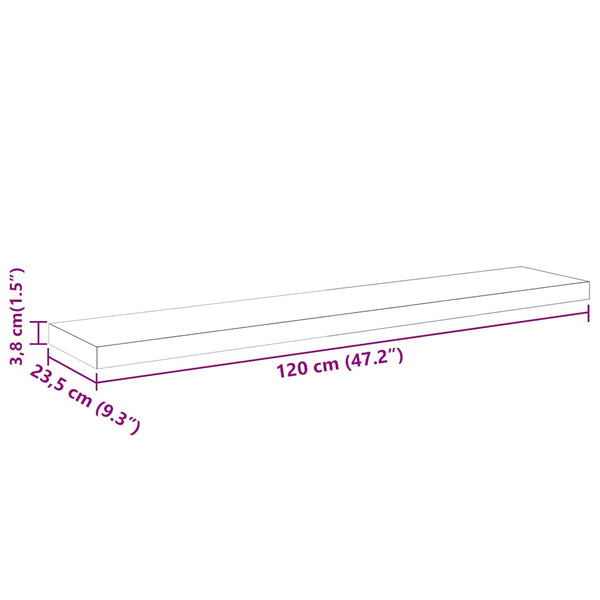 Betongraues Schweberegal 120 cm