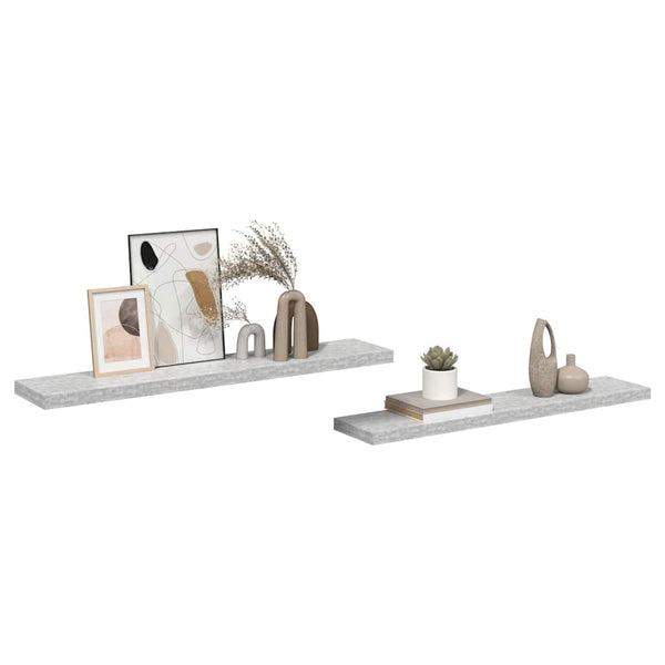 Schweberegale Betongrau, 2er Set