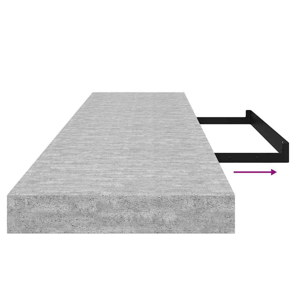 Schweberegale Betongrau, 2er Set