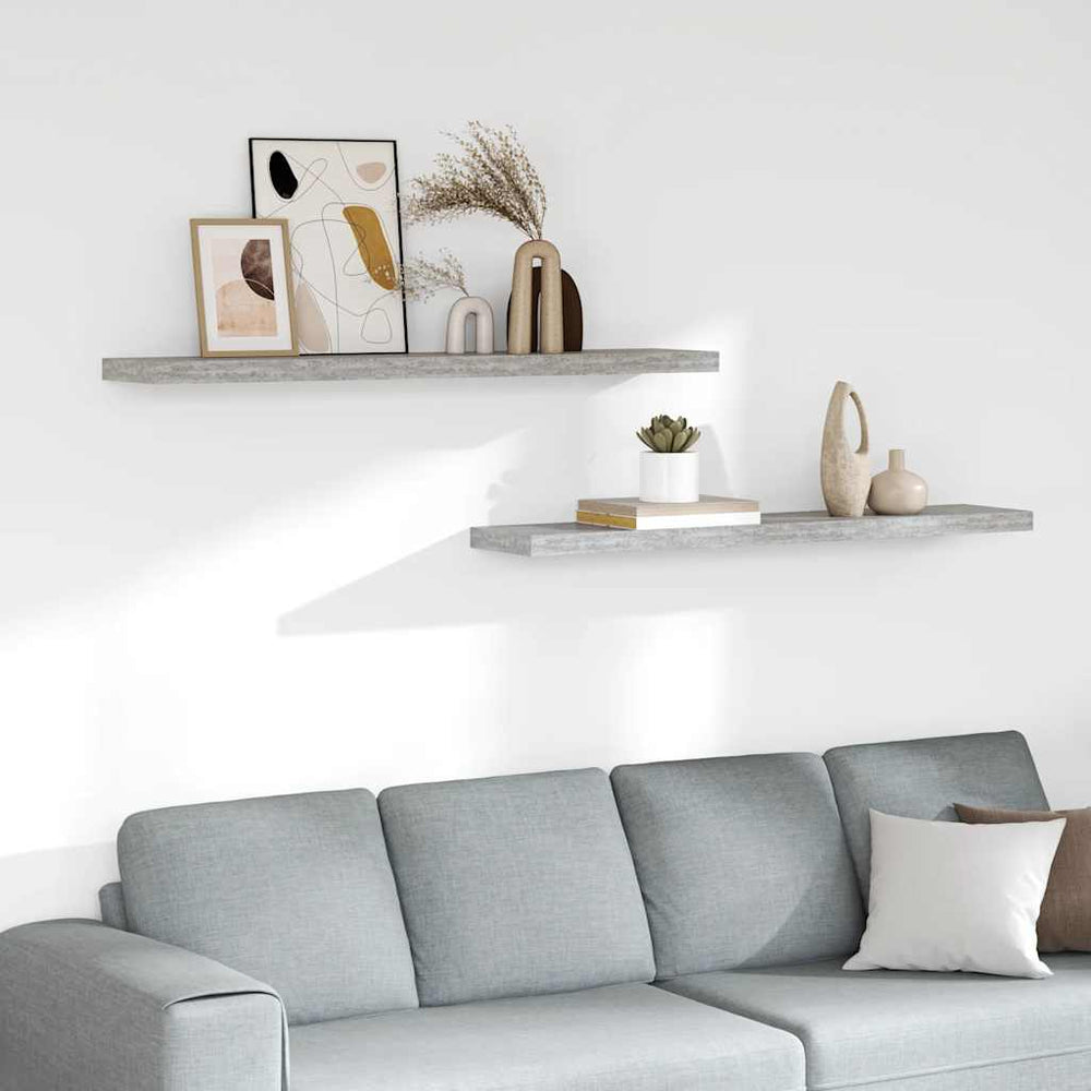 Schweberegale Betongrau, 2er Set