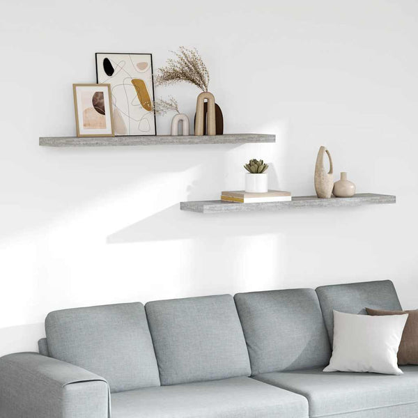 Schweberegale Betongrau, 2er Set