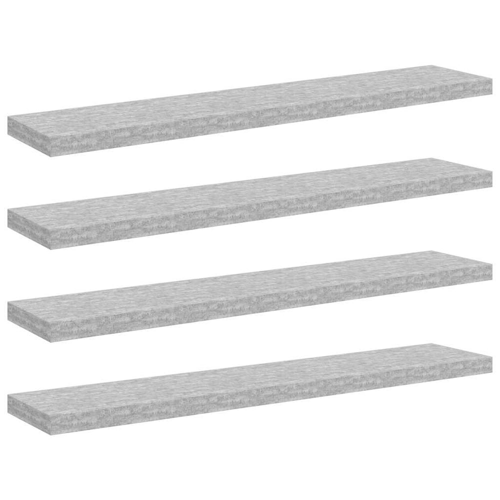 Betongraue Schweberegale, 4er-Set