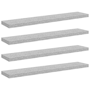 Betongraue Schweberegale, 4er-Set