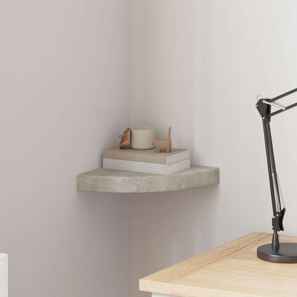 Eck-Wandregal Betongrau 25 cm