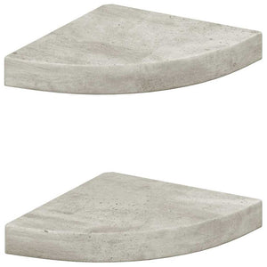 Eck-Wandregale, Betongrau, 2er-Set