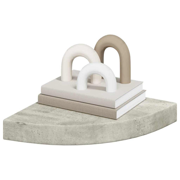 Eck-Wandregale, Betongrau, 2er-Set