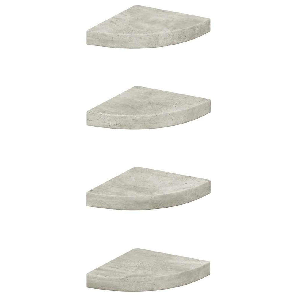 Eck Wandregale Betongrau, 4er Set