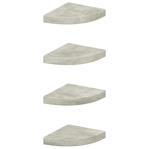 Eck Wandregale Betongrau, 4er Set