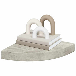 Eck Wandregale Betongrau, 4er Set